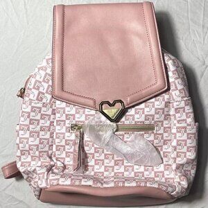 Juicy Couture Modern Pink White Medium Mini Backpack Pink Heart Logo Brand NEW
